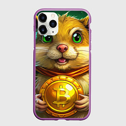 Чехол iPhone 11 Pro матовый Хомяк держит биток