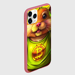 Чехол iPhone 11 Pro матовый Хомячок и криптоактив, цвет: 3D-малиновый — фото 2