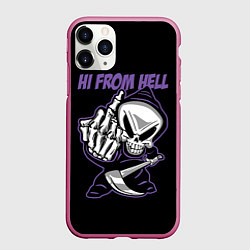 Чехол iPhone 11 Pro матовый Привет из ада - смерть, цвет: 3D-малиновый