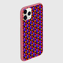 Чехол iPhone 11 Pro матовый Игровой тетрис, цвет: 3D-малиновый — фото 2
