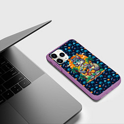 Чехол iPhone 11 Pro матовый Волк с гитарой на острове, цвет: 3D-фиолетовый — фото 2