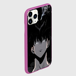 Чехол iPhone 11 Pro матовый Поднятие уровня в одиночку Джину Сон Пробуждённый, цвет: 3D-фиолетовый — фото 2