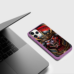 Чехол iPhone 11 Pro матовый Самурай нечеловек свирепый, цвет: 3D-фиолетовый — фото 2