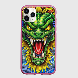 Чехол iPhone 11 Pro матовый Крупная агрессивная змея