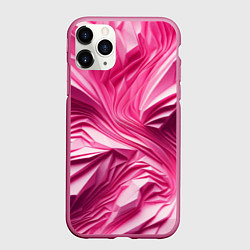 Чехол iPhone 11 Pro матовый Розовые ломанные линии, цвет: 3D-малиновый