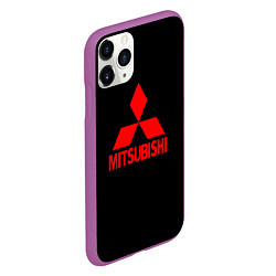 Чехол iPhone 11 Pro матовый Mitsubishi red logo, цвет: 3D-фиолетовый — фото 2