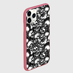 Чехол iPhone 11 Pro матовый Панк черепа, цвет: 3D-малиновый — фото 2