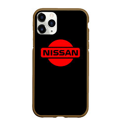 Чехол iPhone 11 Pro матовый Nissan red logo, цвет: 3D-коричневый