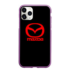 Чехол iPhone 11 Pro матовый Mazda red logo, цвет: 3D-фиолетовый