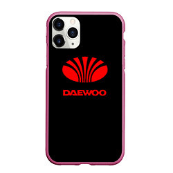 Чехол iPhone 11 Pro матовый Daewoo red logo, цвет: 3D-малиновый