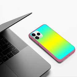 Чехол iPhone 11 Pro матовый Кислотный градиент, цвет: 3D-малиновый — фото 2