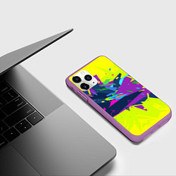 Чехол iPhone 11 Pro матовый В стиле киберпанка, цвет: 3D-фиолетовый — фото 2