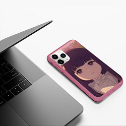 Чехол iPhone 11 Pro матовый Sousou no Frieren Ферн cute face, цвет: 3D-малиновый — фото 2