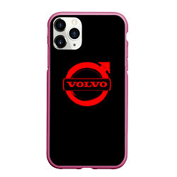 Чехол iPhone 11 Pro матовый Volvo red logo auto