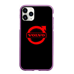 Чехол iPhone 11 Pro матовый Volvo red logo auto, цвет: 3D-фиолетовый