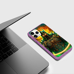 Чехол iPhone 11 Pro матовый Elden Ring black knight, цвет: 3D-фиолетовый — фото 2