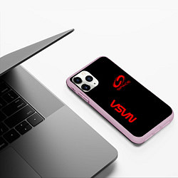 Чехол iPhone 11 Pro матовый Nasa space red logo, цвет: 3D-розовый — фото 2