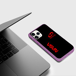 Чехол iPhone 11 Pro матовый Nasa space red logo, цвет: 3D-фиолетовый — фото 2