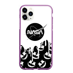 Чехол iPhone 11 Pro матовый Marshmello x Nasa, цвет: 3D-фиолетовый