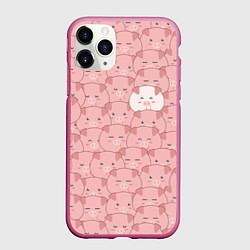 Чехол iPhone 11 Pro матовый Свинки паттерн