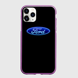 Чехол iPhone 11 Pro матовый Ford neon steel, цвет: 3D-фиолетовый