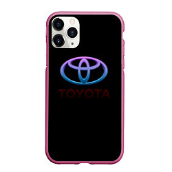 Чехол iPhone 11 Pro матовый Toyota neon steel, цвет: 3D-малиновый