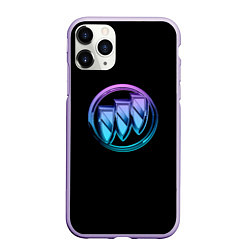 Чехол iPhone 11 Pro матовый Buick logo neon, цвет: 3D-светло-сиреневый