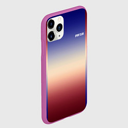 Чехол iPhone 11 Pro матовый Красный-синий градиентный узор, цвет: 3D-фиолетовый — фото 2