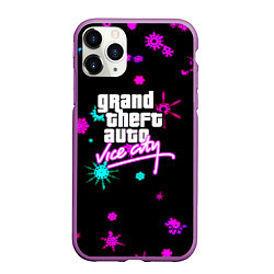 Чехол iPhone 11 Pro матовый GTA winter neon