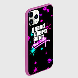 Чехол iPhone 11 Pro матовый GTA winter neon, цвет: 3D-фиолетовый — фото 2