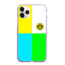 Чехол iPhone 11 Pro матовый Borussia color cport, цвет: 3D-светло-сиреневый