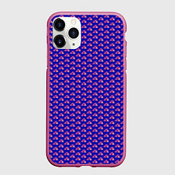 Чехол iPhone 11 Pro матовый Паттерн облака из сердечек