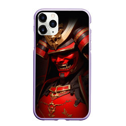 Чехол iPhone 11 Pro матовый Демон самурай Они - красный, цвет: 3D-светло-сиреневый