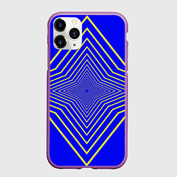 Чехол iPhone 11 Pro матовый Ромбовидные звезды, цвет: 3D-фиолетовый