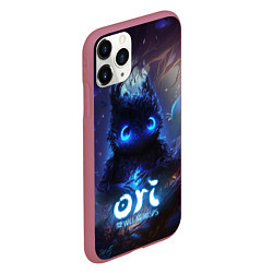 Чехол iPhone 11 Pro матовый Ori сова в слепом лесу, цвет: 3D-малиновый — фото 2