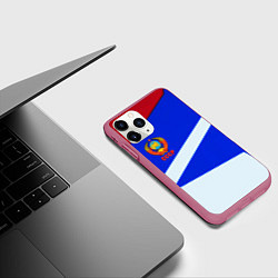 Чехол iPhone 11 Pro матовый СССР геометрия спорт, цвет: 3D-малиновый — фото 2