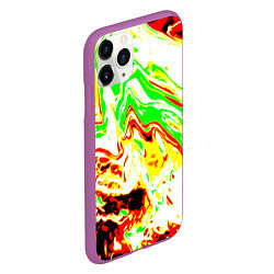 Чехол iPhone 11 Pro матовый Кислотные краски, цвет: 3D-фиолетовый — фото 2