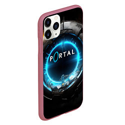 Чехол iPhone 11 Pro матовый Portal логотип игры, цвет: 3D-малиновый — фото 2