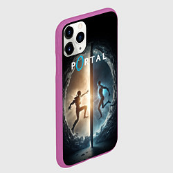 Чехол iPhone 11 Pro матовый Люди в портале, цвет: 3D-фиолетовый — фото 2