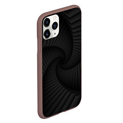 Чехол iPhone 11 Pro матовый Геометрическая темная иллюзия, цвет: 3D-коричневый — фото 2