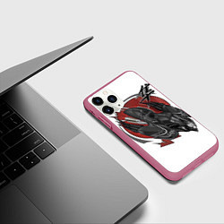 Чехол iPhone 11 Pro матовый Suzuki Hayabusa сокол, цвет: 3D-малиновый — фото 2