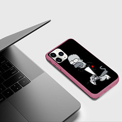 Чехол iPhone 11 Pro матовый Homer - the godfather, цвет: 3D-малиновый — фото 2
