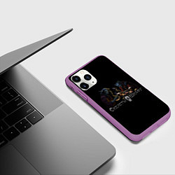 Чехол iPhone 11 Pro матовый Арт Монстры сидят за столом, цвет: 3D-фиолетовый — фото 2