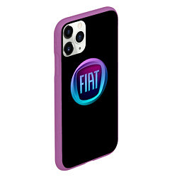 Чехол iPhone 11 Pro матовый FIAT logo neon, цвет: 3D-фиолетовый — фото 2