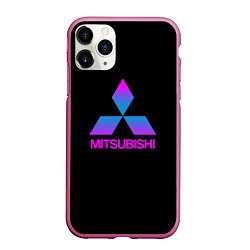 Чехол iPhone 11 Pro матовый Mitsubishi gradient, цвет: 3D-малиновый