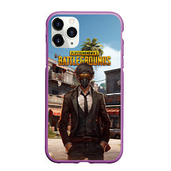 Чехол iPhone 11 Pro матовый PUBG персонаж в маске