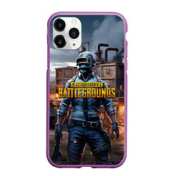 Чехол iPhone 11 Pro матовый PUBG персонаж из игры