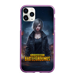 Чехол iPhone 11 Pro матовый PUBG game wallpaper, цвет: 3D-фиолетовый