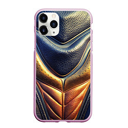 Чехол iPhone 11 Pro матовый Футуристический текстурный костюм из кожи, цвет: 3D-розовый