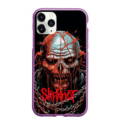 Чехол iPhone 11 Pro матовый Slipknot зомби в цепи, цвет: 3D-фиолетовый